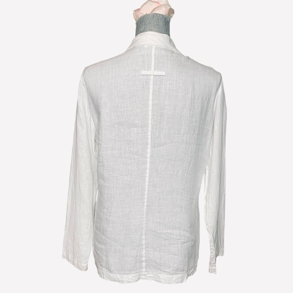 Dana Buchman Linen 4- pocket Camp Shirt Size 8, White Button-Up Shirt - Picture 3 of 7